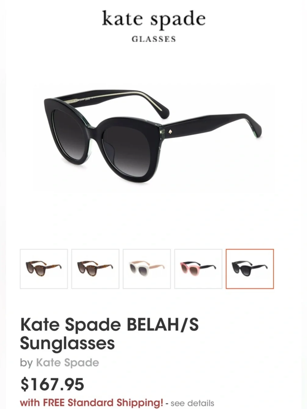 Kate Spade Black BELAH/S Cat-eye Sunglasses
